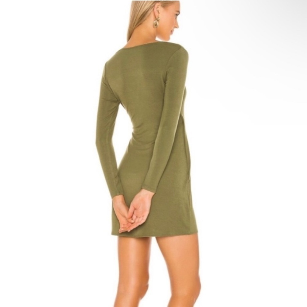 Privacy Please | NWT Piper Revolve Olive Green Super Soft Faux Wrap Mini Dress M - Picture 8 of 8